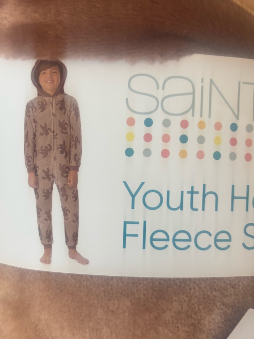 Saintly Youth Hooded Fleece Sleep Onesie - Brown